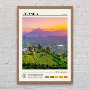 Foto real, impressão de Uganda, arte de parede de Uganda, pôster de Uganda, foto de Uganda, impressão de pôster de Uganda, decoração de parede de Uganda, Kampala, impressão da África