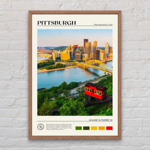 Foto real, impressão de Pittsburgh, arte de parede de Pittsburgh, pôster de Pittsburgh, foto de Pittsburgh, impressão de pôster de Pittsburgh, Pensilvânia, EUA