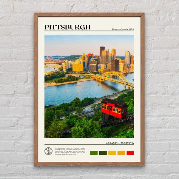 Real Photo, Pittsburgh Print, Pittsburgh Wall Art, Pittsburgh Poster, Pittsburgh Photo, Pittsburgh Poster Print, Pennsylvania, USA