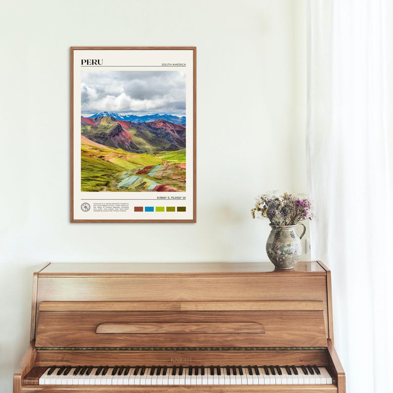 Foto real, Impresión de Perú, Arte mural de Perú, Póster de Perú, Foto de Perú, Impresión de póster de Perú, Decoración de pared de Perú, Impresión de póster de Sudamérica imagen 4