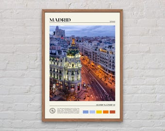 Riktigt foto, Madrid-tryck, Madrid-väggkonst, Madrid-affisch, Madrid-foto, Madrid-affischtryck, Madrid-väggdekor, Spanien-affisch, Europa