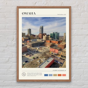 Foto real, Impresión de Omaha, Arte mural de Omaha, Póster de Omaha, Foto de Omaha, Impresión de póster de Omaha, Decoración de pared de Omaha, Impresión de póster de Nebraska, EE. UU.