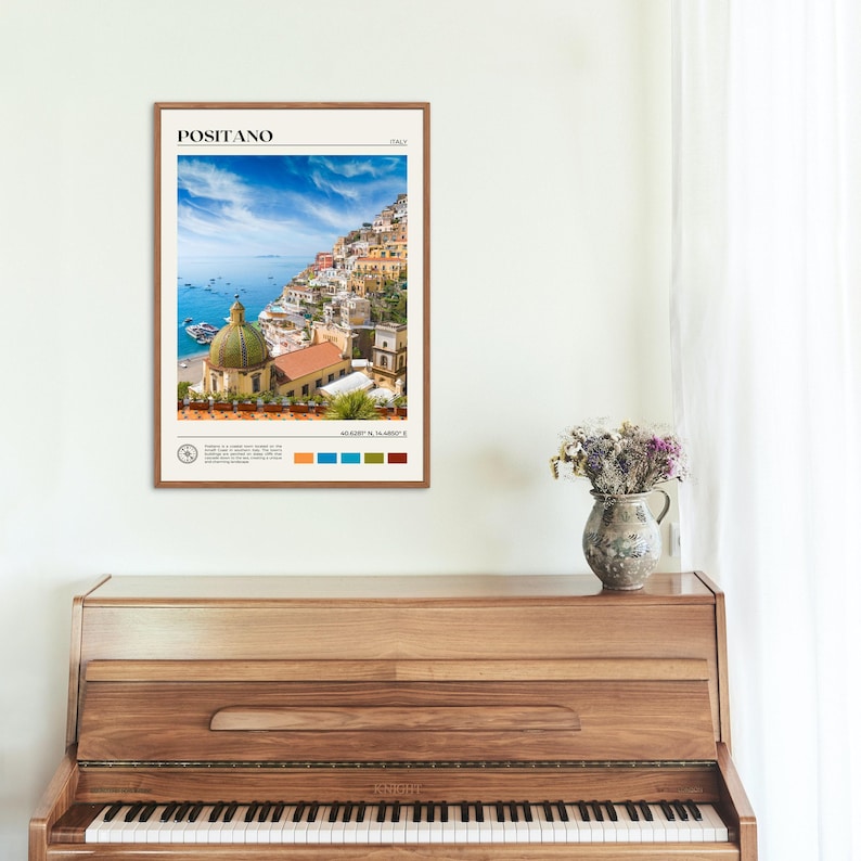 Foto real, Impresión de Positano, Arte mural de Positano, Póster de Positano, Foto de Positano, Impresión de póster de Positano, Decoración de Positano, Amalfi, Italia imagen 4