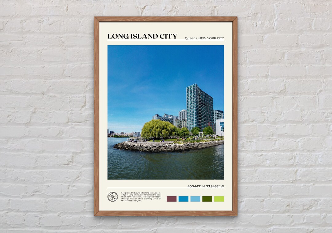 Digital Oil Paint Long Island City Print Long Island City Etsy