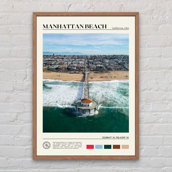 Real Photo, Manhattan Beach Print, Manhattan Beach Wall Art, Manhattan Beach Poster, Manhattan Beach Photo, Manhattan Beach Decor