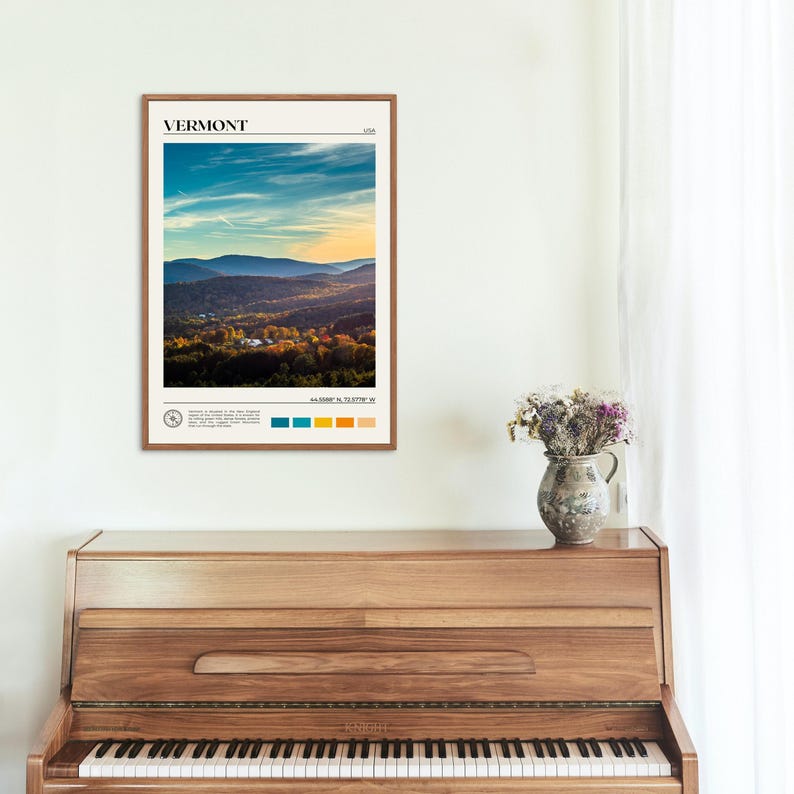 Real Photo, Vermont Print, Vermont Wall Art, Vermont Poster, Vermont Photo, Vermont Poster Print, Vermont Decor, USA Poster Print image 4