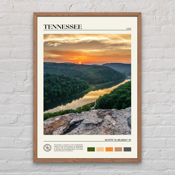 Echte foto, Tennessee Print, Tennessee Wall Art, Tennessee Poster, Tennessee Photo, Tennessee Poster Print, Tennessee Wall Decor, VS