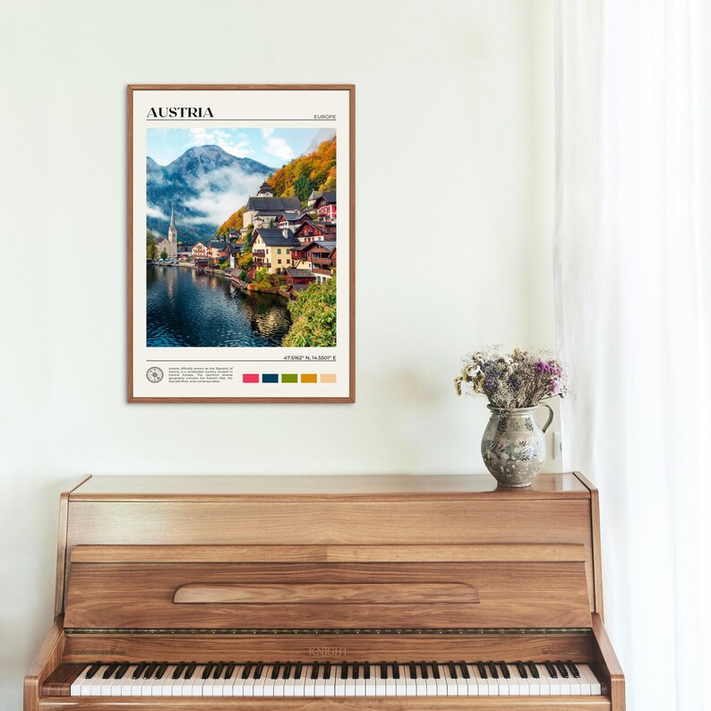 Foto real, Impresión de Austria, Arte mural de Austria, Póster de Austria, Foto de Austria, Impresión de póster de Austria, Decoración de pared de Austria, Póster de Europa imagen 4