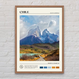 Foto real, impressão do Chile, arte de parede do Chile, pôster do Chile, foto do Chile, impressão de pôster do Chile, decoração de parede do Chile, impressão de pôster da América do Sul