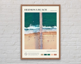 Echte foto, Hermosa Beach-print, Hermosa Beach-muurkunst, Hermosa Beach-poster, Hermosa Beach-foto, Hermosa Beach-decor, Californië