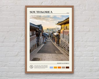 Foto real, impresión de Corea del Sur, arte de Corea del Sur, póster de Corea del Sur, foto de Corea del Sur, impresión de póster de Corea del Sur, decoración de Corea del Sur