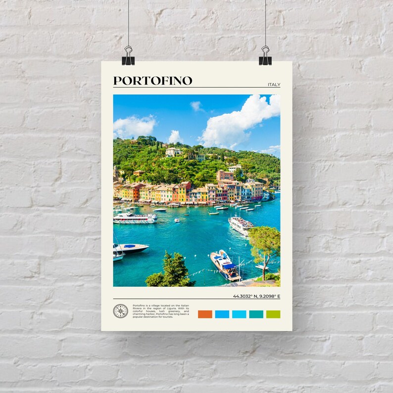 Prawdziwe zdjęcie, wydruk z Portofino, sztuka ścienna z Portofino, plakat z Portofino, zdjęcie z Portofino, wydruk plakatu z Portofino, wystrój Portofino, Włochy zdjęcie 5
