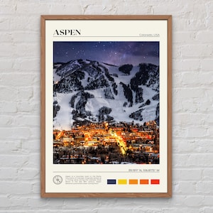 Fotografía real, impresión de Aspen, arte de pared de Aspen, póster de Aspen, fotografía de Aspen, impresión de póster de Aspen, decoración de pared de Aspen, impresión de póster de Colorado, EE. UU.