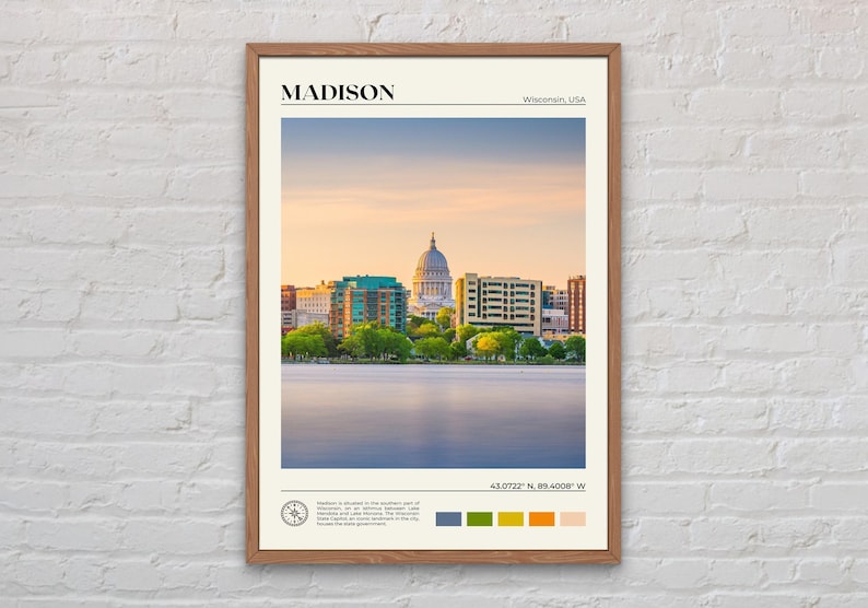 Real Photo, Madison Print, Madison Wall Art, Madison Poster, Madison Photo, Madison Poster Print, Madison Wall Decor, Wisconsin, USA image 1