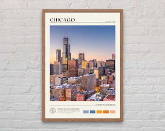 Echtes Foto, Chicago Druck, Chicago Wandkunst, Chicago Poster, Chicago Foto, Chicago Poster Druck, Chicago Wand Dekor, Illinois Poster