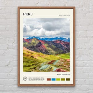 Foto real, Impresión de Perú, Arte mural de Perú, Póster de Perú, Foto de Perú, Impresión de póster de Perú, Decoración de pared de Perú, Impresión de póster de Sudamérica imagen 1