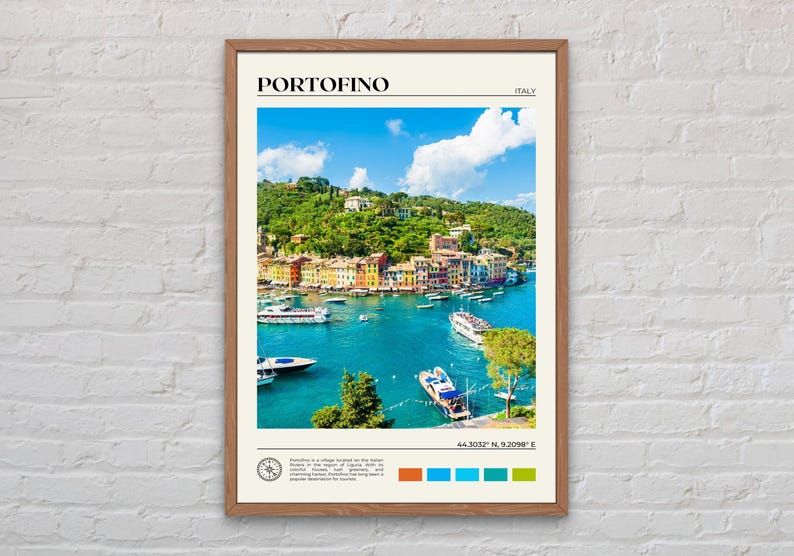 Prawdziwe zdjęcie, wydruk z Portofino, sztuka ścienna z Portofino, plakat z Portofino, zdjęcie z Portofino, wydruk plakatu z Portofino, wystrój Portofino, Włochy zdjęcie 1