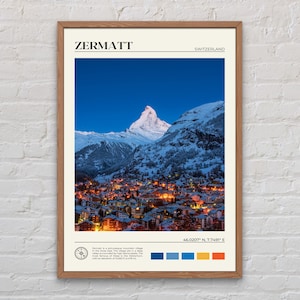 Foto real, impressão de Zermatt, arte de parede de Zermatt, pôster de Zermatt, foto de Zermatt, impressão de pôster de Zermatt, decoração de parede de Zermatt, Suíça