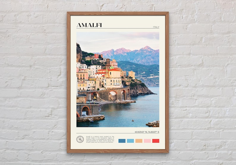 Foto real, Impresión de Amalfi, Arte mural de Amalfi, Póster de Amalfi, Foto de Amalfi, Impresión de póster de Amalfi, Decoración de pared de Amalfi, Impresión de póster de Italia imagen 1