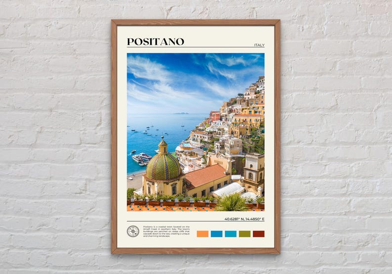Foto real, Impresión de Positano, Arte mural de Positano, Póster de Positano, Foto de Positano, Impresión de póster de Positano, Decoración de Positano, Amalfi, Italia imagen 1