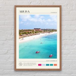 Foto real, impressão de Aruba, arte de parede de Aruba, pôster de Aruba, foto de Aruba, impressão de pôster de Aruba, decoração de parede de Aruba, impressão de pôster caribenho