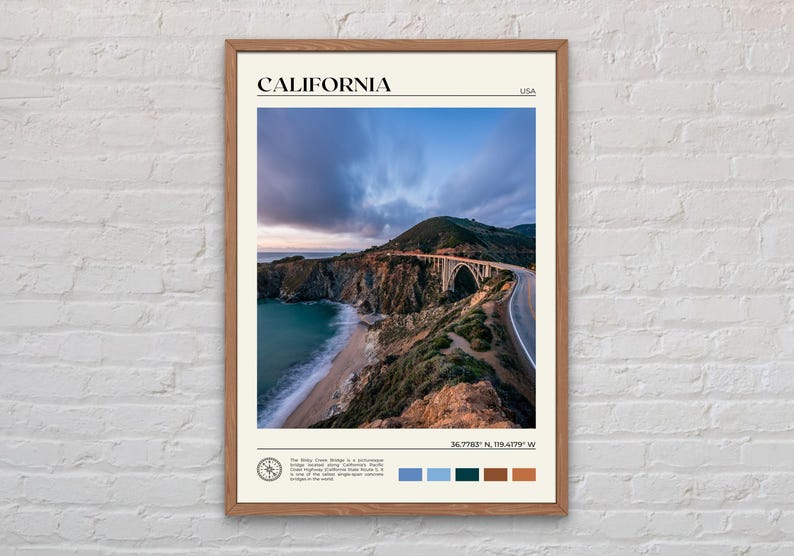 Real Photo, California Print, California Wall Art, California Poster, California Photo, California Poster Print, California Decor image 1