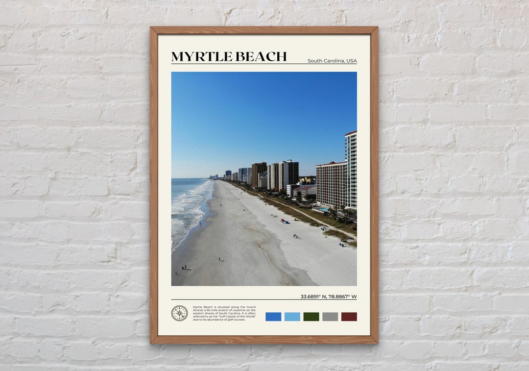Digital Oil Paint Myrtle Beach Print Myrtle Beach Wall Art Etsy