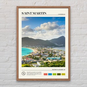 Foto real, Impresión de San Martín, Arte mural de San Martín, Póster de San Martín, Foto de San Martín, Decoración de San Martín, Impresión caribeña