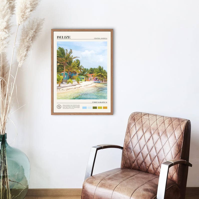 Foto reale, stampa del Belize, arte murale del Belize, poster del Belize, foto del Belize, stampa poster del Belize, decorazione murale del Belize, stampa dell'America Centrale immagine 2