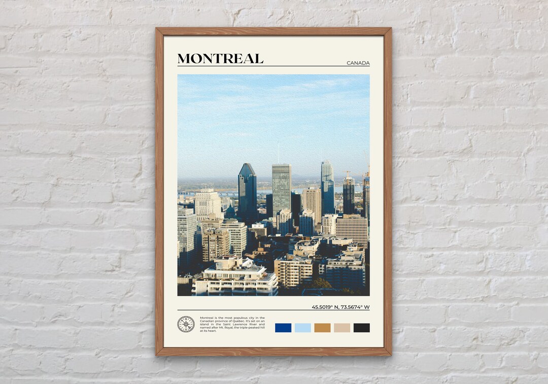 Digital Oil Paint Montreal Print Montreal Wall Art Montreal Etsy