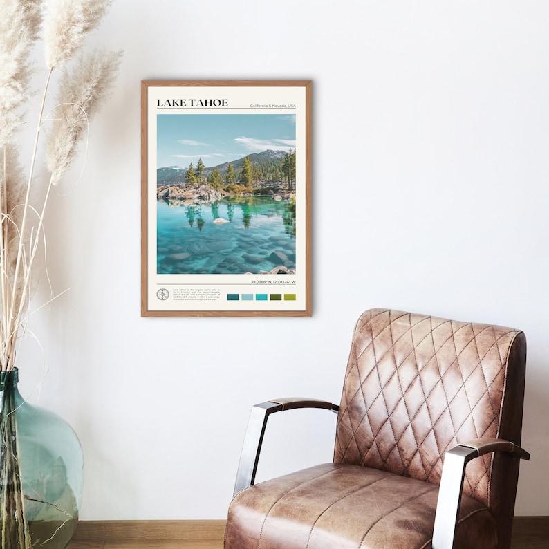 Real Photo, Lake Tahoe Print, Lake Tahoe Wall Art, Lake Tahoe Poster, Lake Tahoe Photo, Lake Tahoe Poster Print, Lake Tahoe Decor image 2