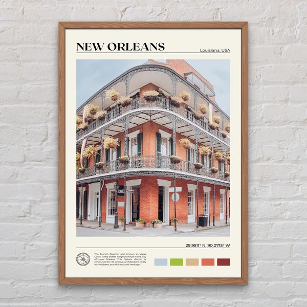 Foto real, Impresión de Nueva Orleans, Arte de la pared de Nueva Orleans, Cartel de Nueva Orleans, Foto de Nueva Orleans, Impresión de póster de Nueva Orleans, Estados Unidos