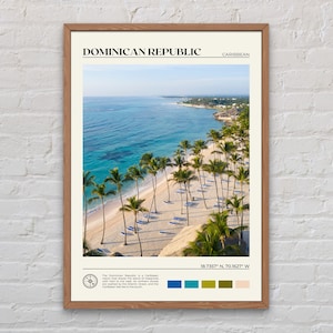 Foto real, impressão da República Dominicana, arte de parede da República Dominicana, pôster da República Dominicana, foto da República Dominicana, Caribe