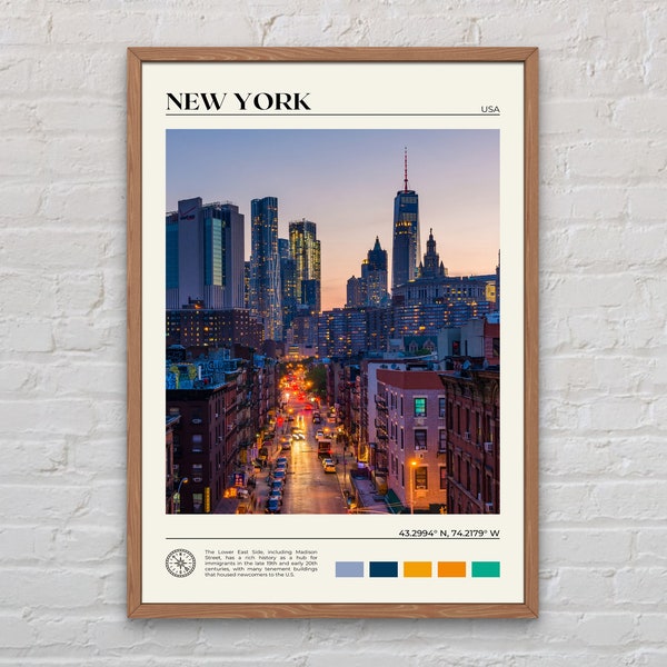 Real Photo, New York State Print, New York Wall Art, New York Poster, New York Photo, New York Poster Print, New York Decor, USA