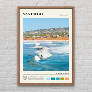 Foto real, impressão de San Diego, arte de parede de San Diego, pôster de San Diego, foto de San Diego, impressão de pôster de San Diego, impressão de pôster da Califórnia