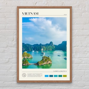 Foto reale, stampa del Vietnam, arte murale del Vietnam, poster del Vietnam, foto del Vietnam, stampa del poster del Vietnam, decorazione murale del Vietnam, poster dell&#39;Asia