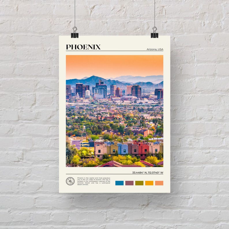 Echte foto, Phoenix-afdruk, Phoenix-muurkunst, Phoenix-poster, Phoenix-foto, Phoenix-posterafdruk, Phoenix-muurdecoratie, Arizona-afdruk afbeelding 5
