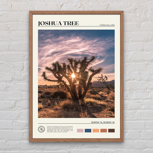 Vraie photo, impression de Joshua Tree, art de Joshua Tree, affiche de Joshua Tree, photo de Joshua Tree, impression d'affiche de Joshua Tree, décoration de Joshua Tree