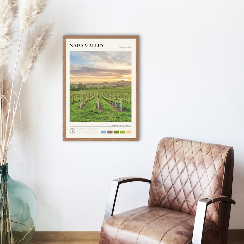 Foto reale, stampa della Napa Valley, arte murale della Napa Valley, poster della Napa Valley, foto della Napa Valley, stampa poster della Napa Valley, decorazioni della Napa Valley immagine 2