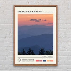 Echte foto, Great Smoky Mountains National Park print, Great Smoky Mountains kunst aan de muur, Great Smoky Mountains poster, Verenigde Staten