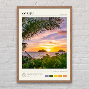 Foto real, impressão de O‘ahu, arte de parede de O‘ahu, pôster de O‘ahu, foto de O‘ahu, impressão de pôster de O‘ahu, decoração de parede de O‘ahu, impressão de O‘ahu, pôster do Havaí