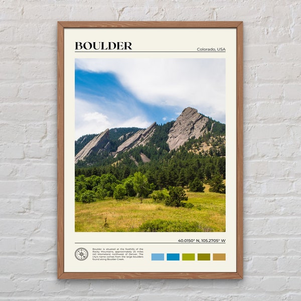 Real Photo, Boulder Print, Boulder Wall Art, Boulder Poster, Boulder Photo, Boulder Poster Print, Boulder Wall Decor, Colorado Print