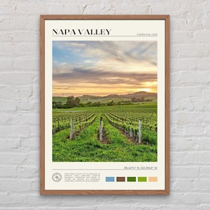 Foto reale, stampa della Napa Valley, arte murale della Napa Valley, poster della Napa Valley, foto della Napa Valley, stampa poster della Napa Valley, decorazioni della Napa Valley immagine 1