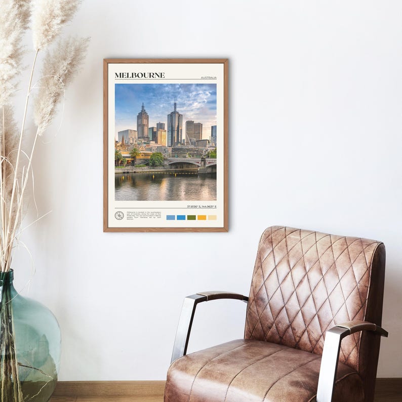 Foto real, Impresión de Melbourne, Arte mural de Melbourne, Póster de Melbourne, Foto de Melbourne, Impresión de póster de Melbourne, Decoración de pared de Melbourne imagen 2
