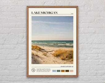 Real Photo, Lake Michigan Print, Lake Michigan Wall Art, Lake Michigan Poster, Lake Michigan  Photo, Lake Michigan Decor, USA