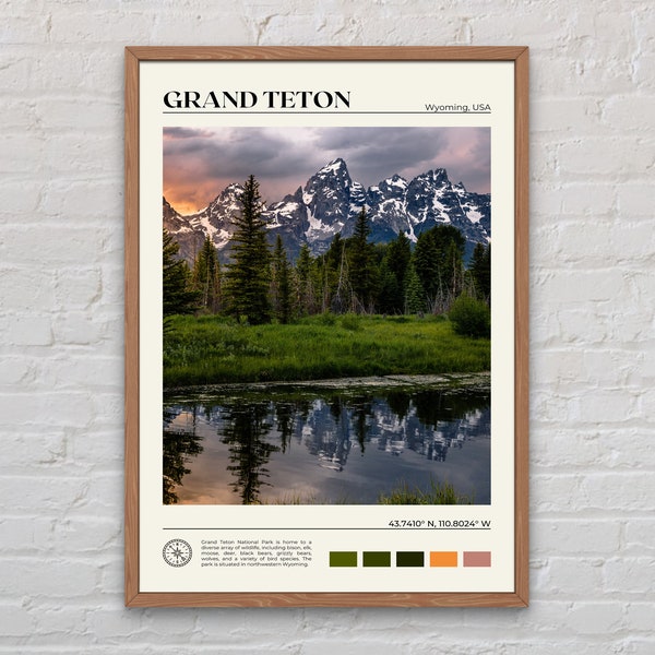 Real Photo, Grand Teton Print, Grand Teton Wall Art, Grand Teton Poster, Grand Teton Photo, Grand Teton Wall Decor, Wyoming Poster