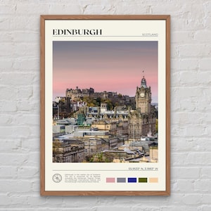 Foto real, Impresión de Edimburgo, Arte mural de Edimburgo, Póster de Edimburgo, Foto de Edimburgo, Impresión de póster de Edimburgo, Decoración de Edimburgo, Escocia imagen 1