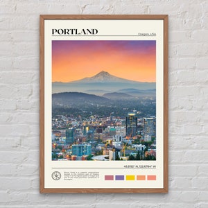 Foto real, impressão de Portland, arte de parede de Portland, pôster de Portland, foto de Portland, impressão de pôster de Portland, decoração de parede de Portland, Oregon