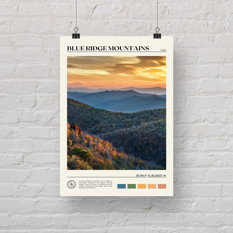 Real Photo, Blue Ridge Mountains Print, Blue Ridge Mountains Wall Art ...