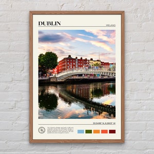 Fotografía real, impresión de Dublín, arte mural de Dublín, póster de Dublín, fotografía de Dublín, impresión de póster de Dublín, decoración de pared de Dublín, póster de Irlanda